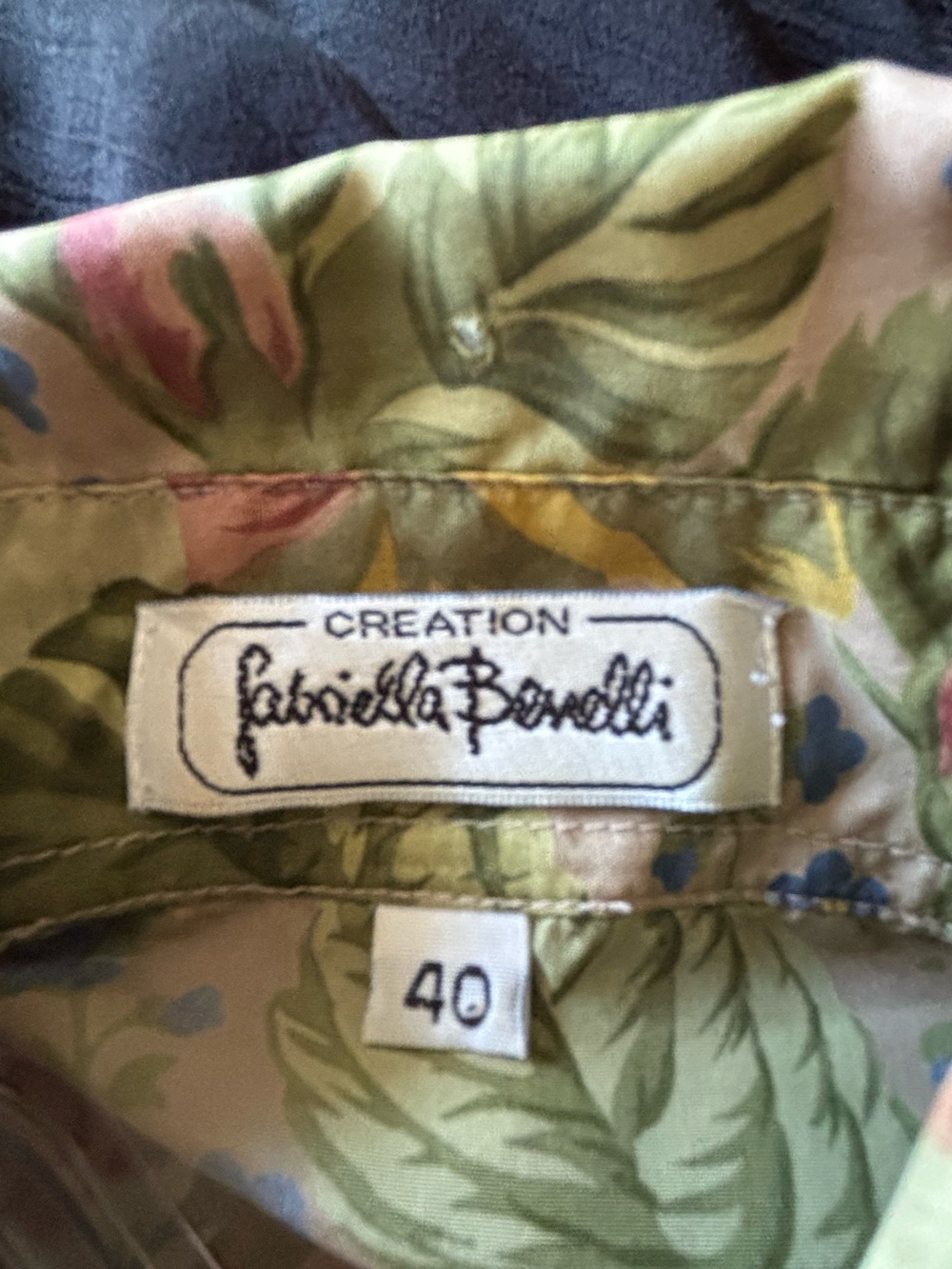 VINTAGE 80s floral SILK BLOUSE cottagecore SHOULDERPADS designer LARGE - Picture 3 of 6
